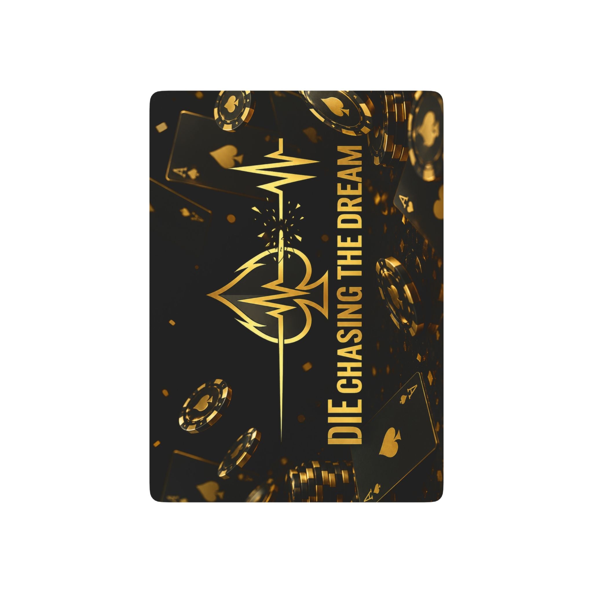 Poker Playing Cards — 'Die Chasing the Dream' Luxury Gold-Black Deck