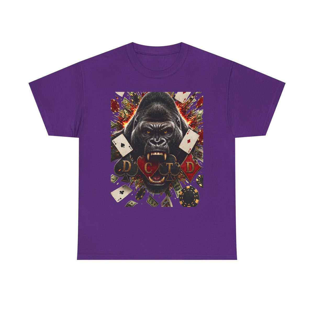 Gorilla Ace Graphic Tee — Playing Cards & Wild King Design