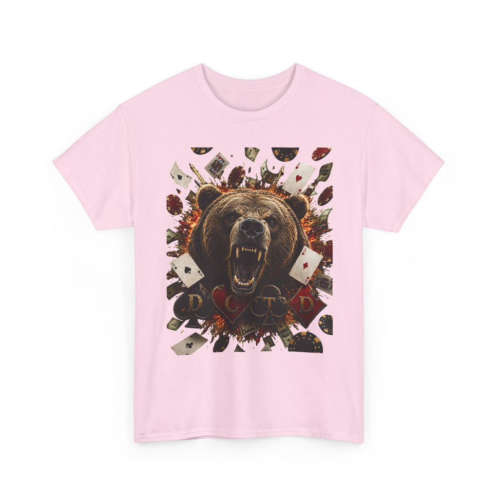 Bear Poker Tee — Roaring Bear with Playing Cards Graphic T-Shirt