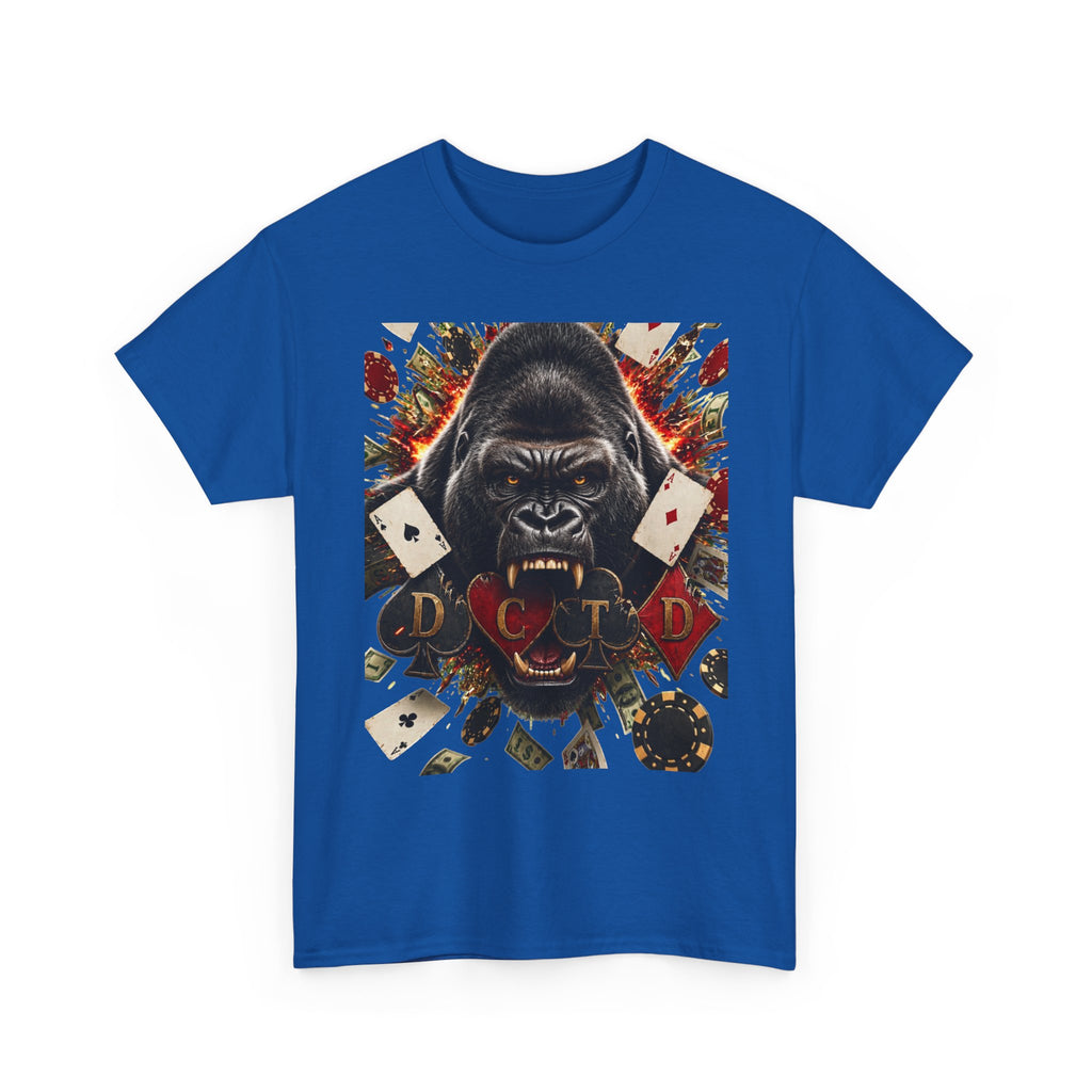 Gorilla Ace Graphic Tee — Playing Cards & Wild King Design