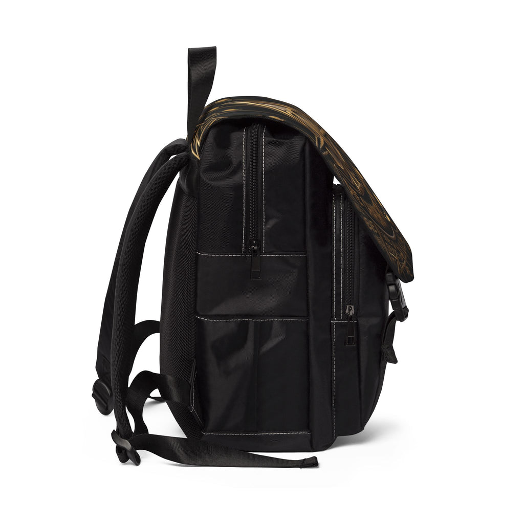 Motivational 'Chase the Dream' Leather-Accent Backpack