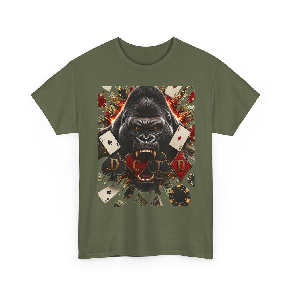Gorilla Ace Graphic Tee — Playing Cards & Wild King Design
