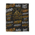 Motivational 'Relentless Hustle' Velveteen Plush Blanket — Inspirational Sports & Gym Throw