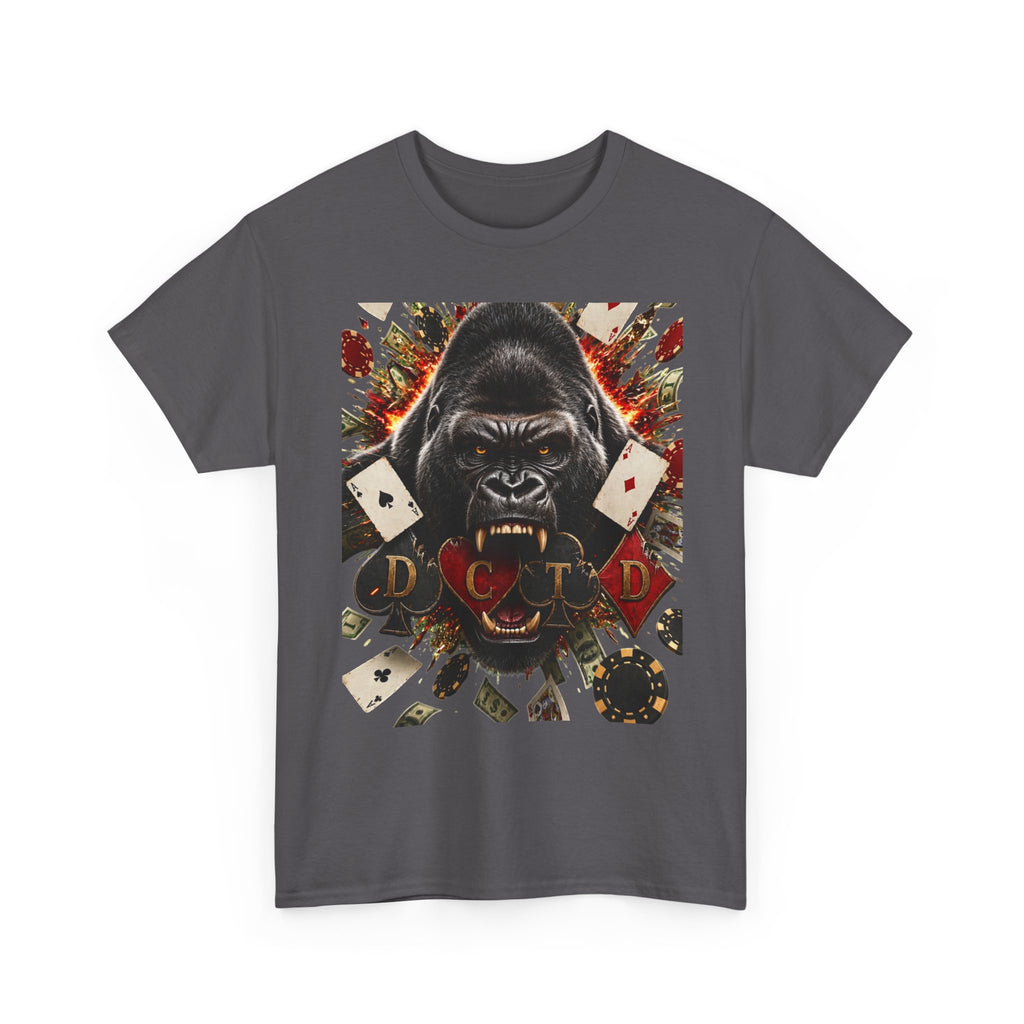 Gorilla Ace Graphic Tee — Playing Cards & Wild King Design