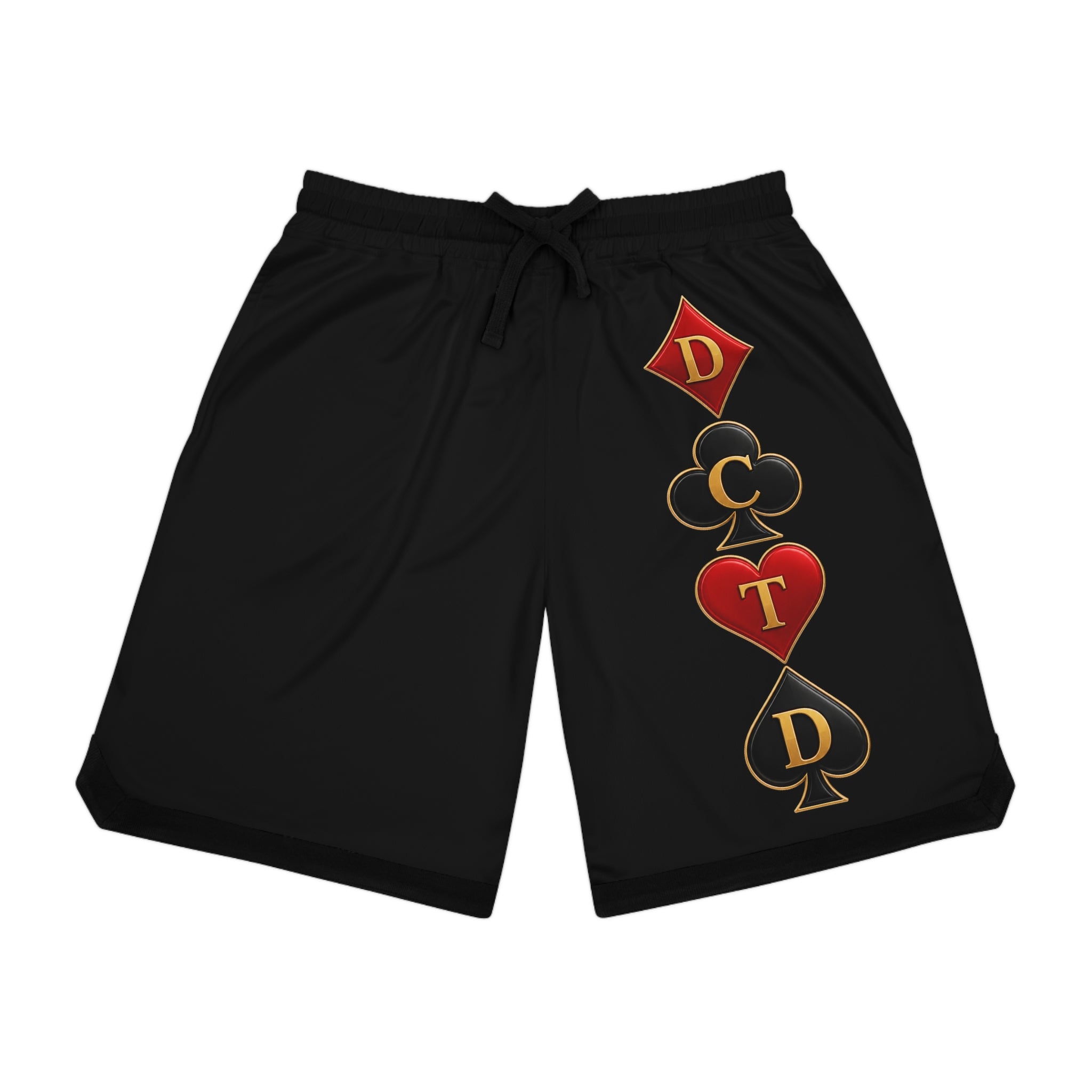 Playing Card Suit Basketball Shorts — DCT Vertical Emblem
