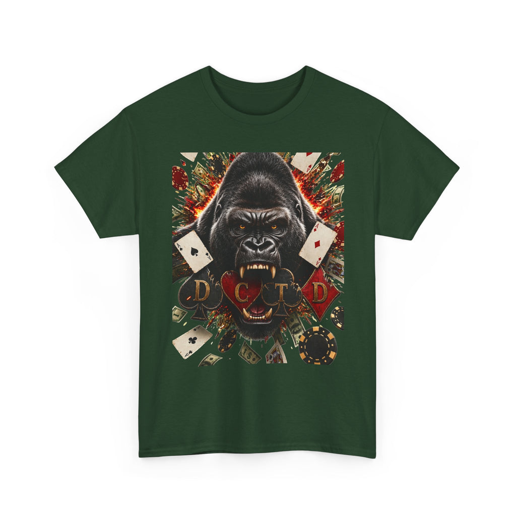 Gorilla Ace Graphic Tee — Playing Cards & Wild King Design