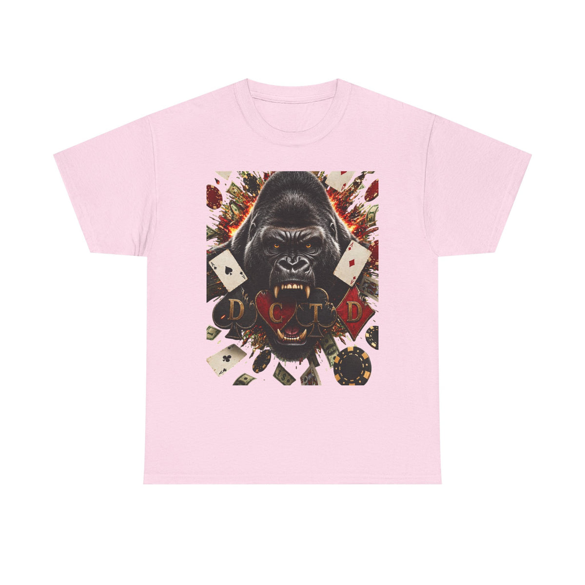 Gorilla Ace Graphic Tee — Playing Cards & Wild King Design