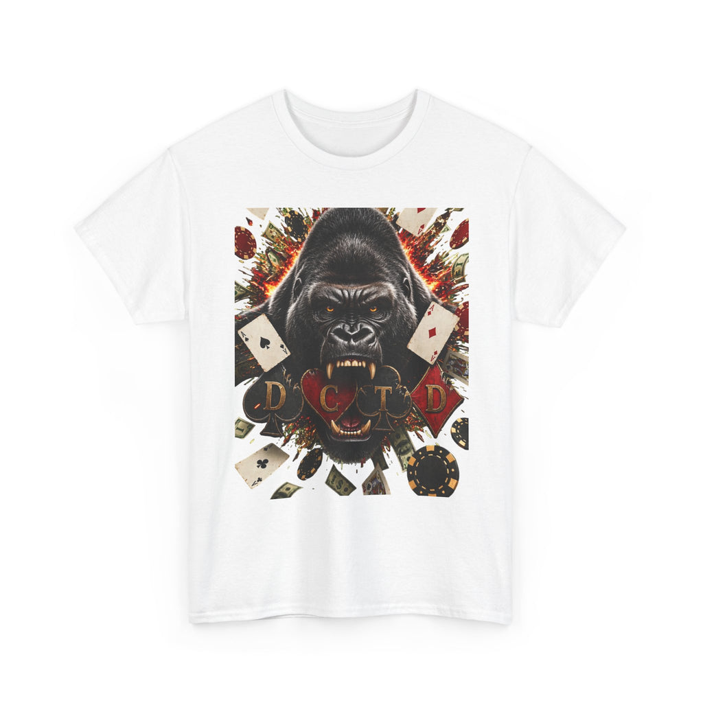 Gorilla Ace Graphic Tee — Playing Cards & Wild King Design