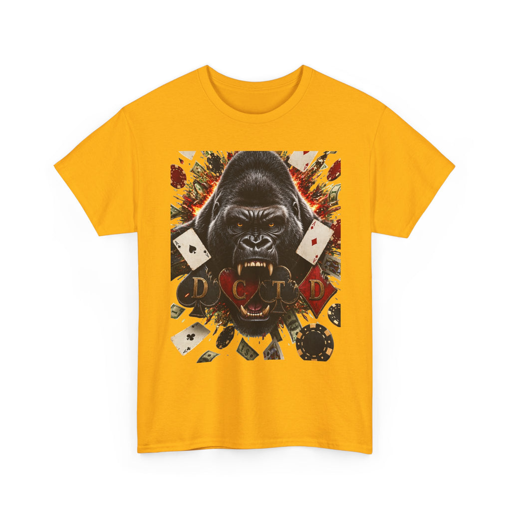 Gorilla Ace Graphic Tee — Playing Cards & Wild King Design