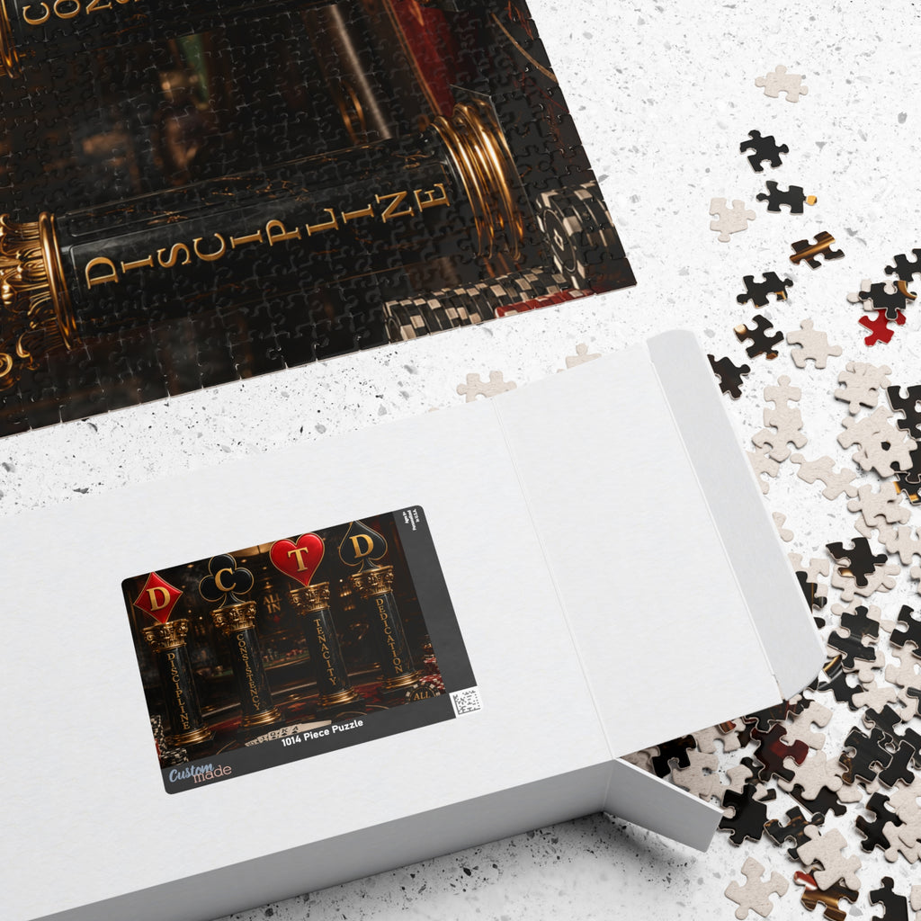 All In Playing Card Motif Puzzle — Discipline, Consistency, Tenacity, Dedication (520–1014 pcs)